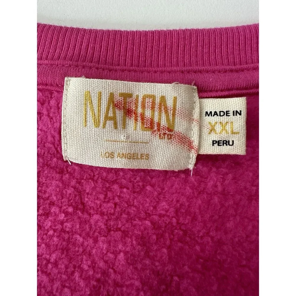 NATION LTD Blouse Women XXL Pink Top Plus Modern Corpcore‎ Cozy Outdoor Soft